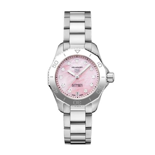 TAG Heuer Aquaracer Professional 200 Automatic 30 Stainless Steel / Pink MOP / Watches of Switzerland